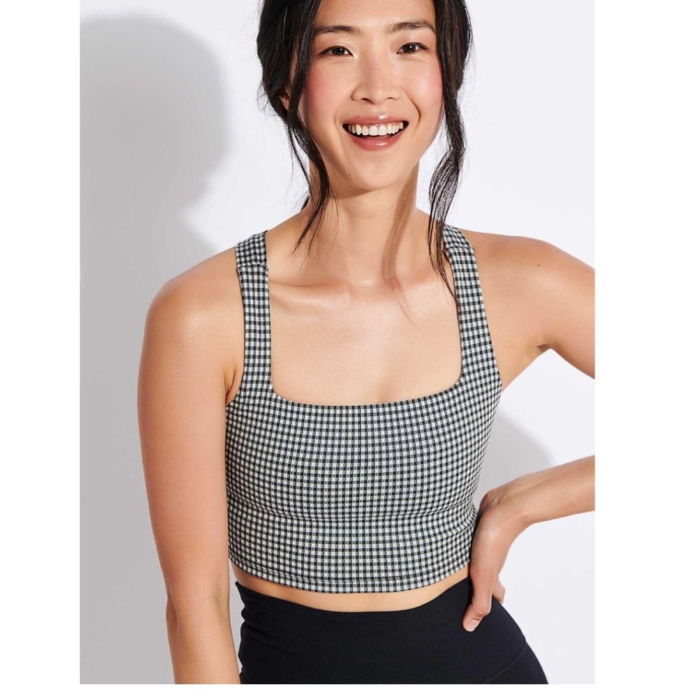 Nike Women's Yoga Cropped Gingham Tank size small
